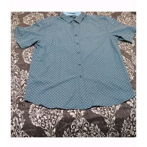 Pronto Uomo Blue Geometric Button Down Shirt